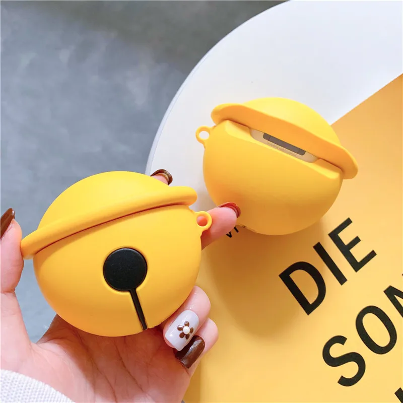 

3D Cute Cartoon Bell Headphone Cases For Apple Wireless Bluetooth Earphone Airpods 1 2 Silicone Protective Sleeve Cover