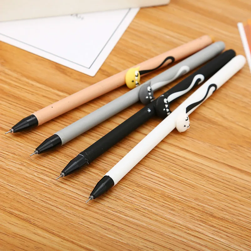 

36PCS Cartoon Cat Neutral Pen Cute Student Stationery Water-based Pen Creative Office Needle Tube Black Gel Pens