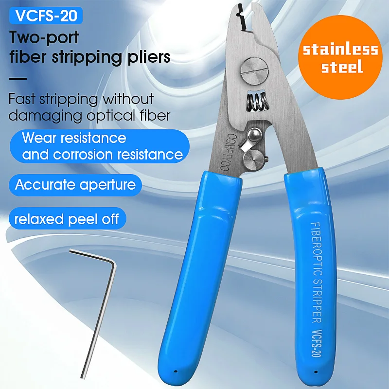 COMPTYCO Stainless steel VCFS-30 Three-port Fiber Optical Stripper Pliers Wire Strippers for FTTH Tools Optic Stripping Plier best dual band router Fiber Optic Equipment