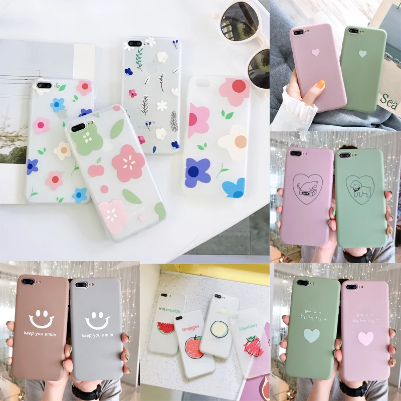 Love Heart Flower Lemon Cat Dog TPU Case For iPhone XS MAX XR X 8 7 Plus 6 6s Soft Silicone Back Cover Shell Fundas |