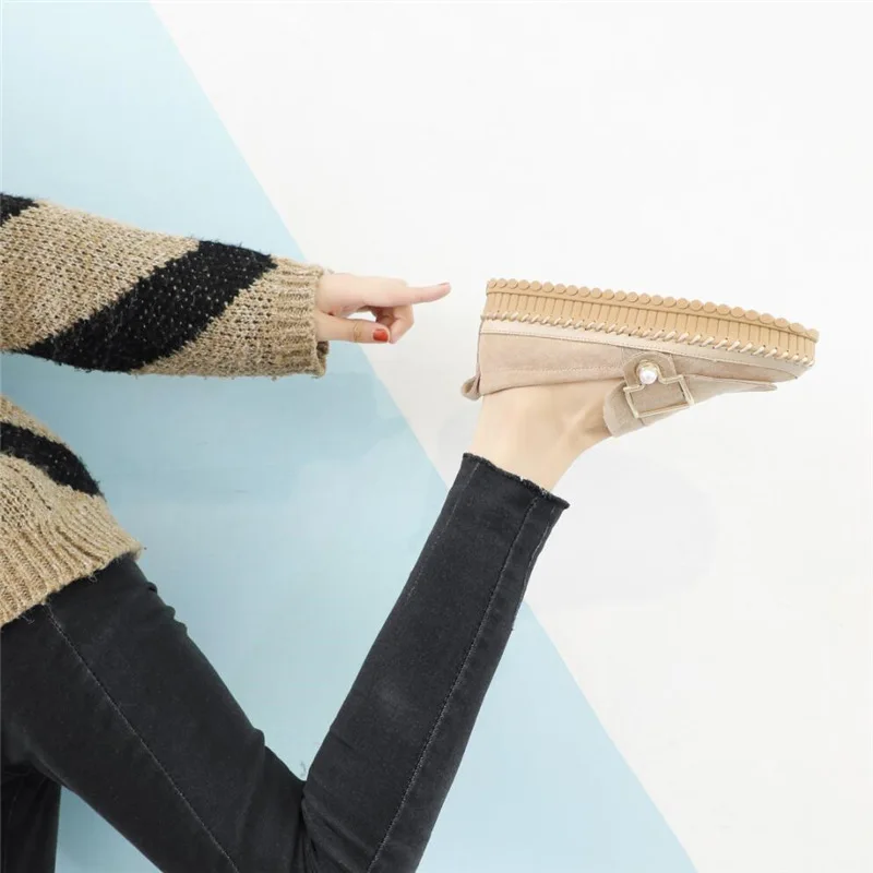 Shoes Woman Flats All-Match Clogs Platform Fashion Women's Slip-on Autumn Soft Loafers With Fur Casual Female Sneakers