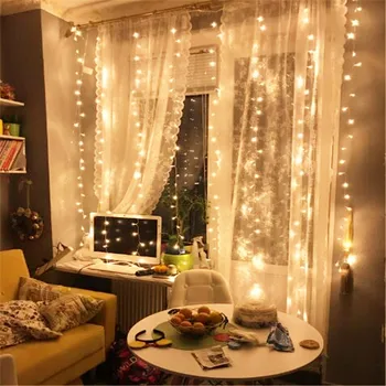 

3*2.5M Holiday Festival led Curtain icicle Wedding Lights LED String Strip Window lamp Garlands for PARTY FAIRY CHRISTMAS NEW