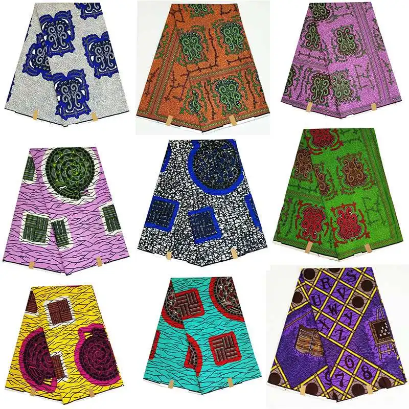 Африканская Анкара 6 ярдов африканская одежда восковая ткань Африканская печатная хлопок настоящая мягкая восковая ткань для женского платья 0038