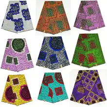 Африканская Анкара 6 ярдов африканская одежда восковая ткань Африканская печатная хлопок настоящая мягкая восковая ткань для женского платья 0038