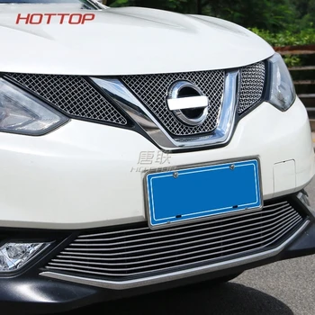 

Stainless steel car front grille racing grills cover trim for Qashqai 2016 2017 Bumper Grill Grille Air Intakes Aluminum