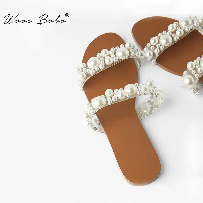 pearl flat sandals