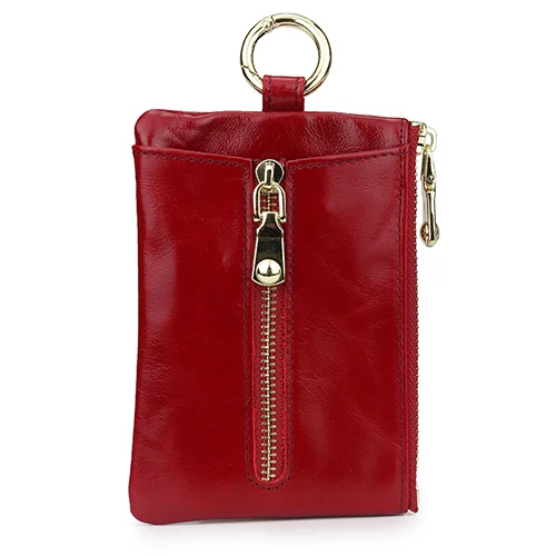 Wine Red Роскошный кошелек для ключей CCOMFORSKIN, натуральная кожа, масло, вощеная кожа, Новое поступление, унисекс, ключница, многофункциональный брелок из воловьей кожи, сумки - Цвет: Wine Red