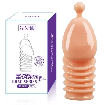 Lengthen Reusable Enlargement Condoms Extend G point Ring Male Penis Extension Sleeves Sex Toys for Man Adults Intimate Goods 6