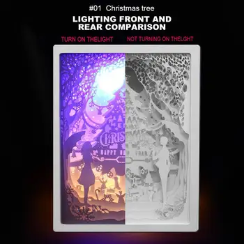 

Carved Decor Lamp Paper Carving Lights Modern Romantic Creative 3D USB Charging Line LED Birthday Bedroom Bedside