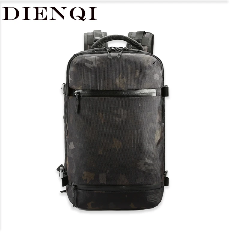 

DENQI Travel Backpack Large Bags 17 inch Men Simple Business Computer Male Bag Pack Multifunction Antitheft Backpack Men Outdoor