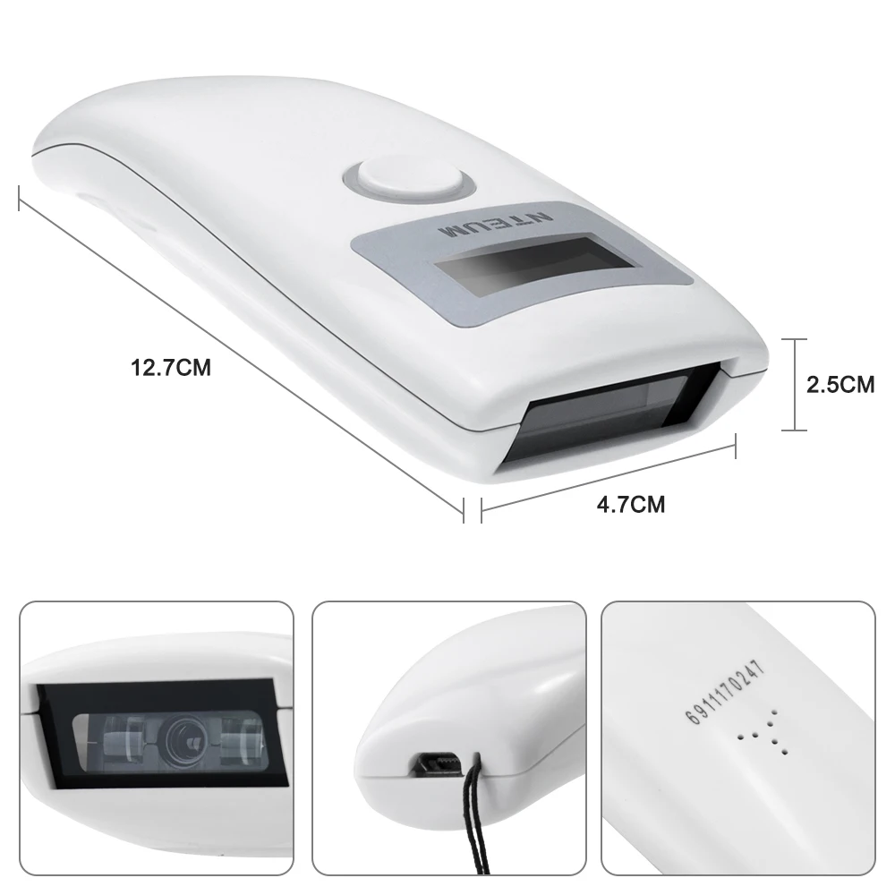 Leitor de Código de Barras sem Fio do Laser do Varredor do Código de Barras com Receptor de Usb para a Posição e o Inventário Código Barras com Receptor Usb para a Netum Nt-2028 do de 11 fio do laser do varredor do código