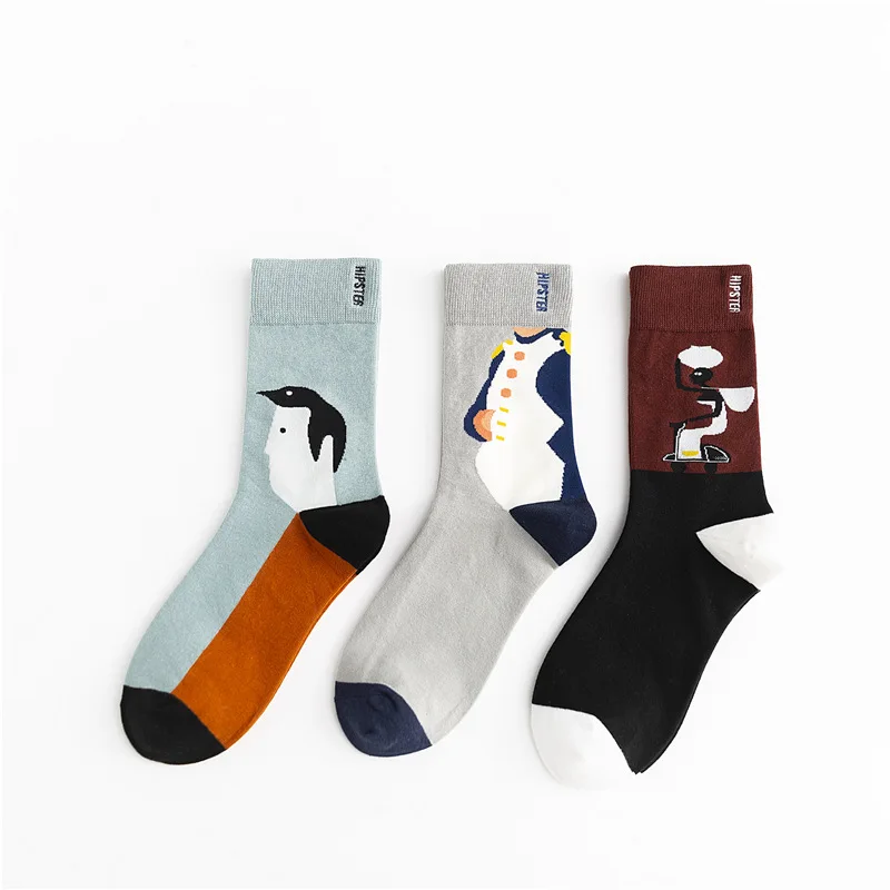 3 пар/лот, забавные женские носки с абстрактным рисунком, зимние, Ретро стиль, для женщин, Ван Гог, современные, масляная краска, хлопок, роспись, всемирно известные носки