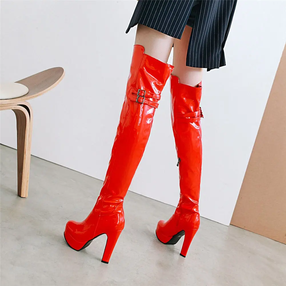 SARAIRIS Winter Over the knee boots women shoes platform high heels shoes woman sexy nightclub Party boots Large size 48
