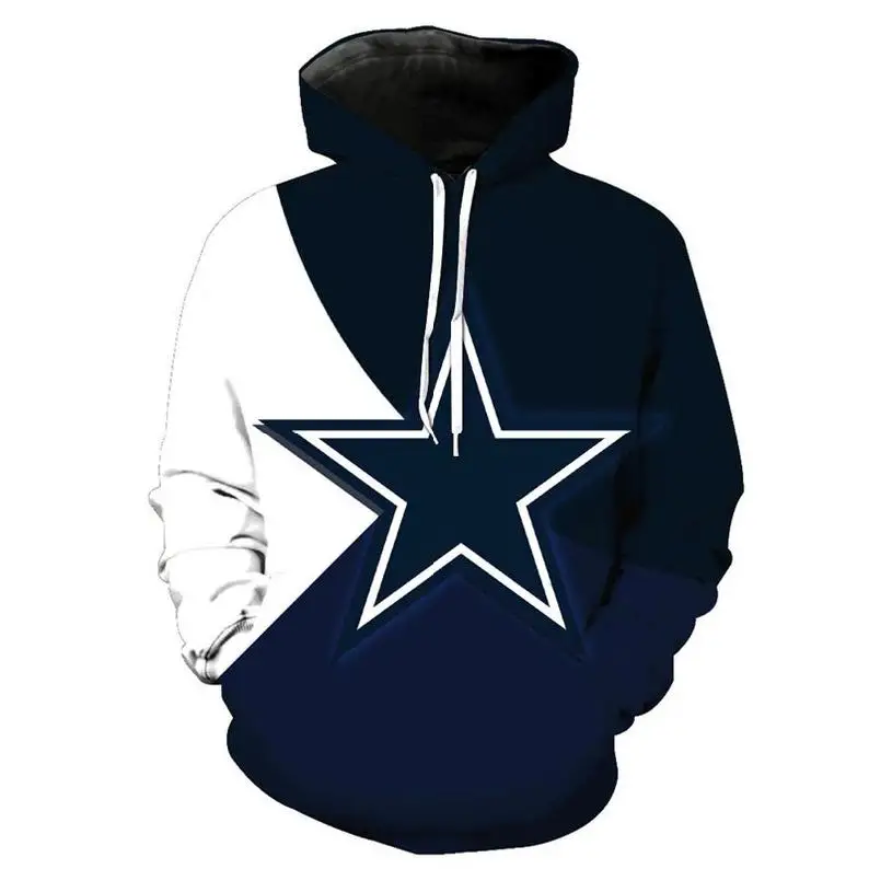 00408 Модная толстовка с 3d капюшоном Dallas Cowboys - Цвет: 00408