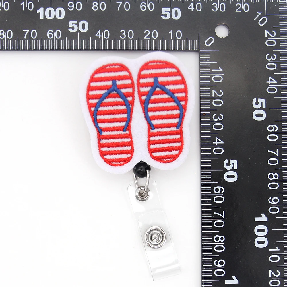 Custom Flip Flop Badge Holder Summer Wind Beach Flip Flops Cute