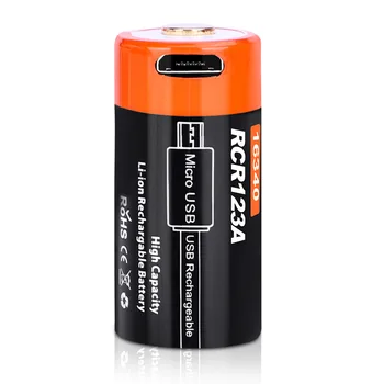 

Doublepow 16340 lithium battery 3.7V 650mAh bright flashlight CR123A Battery USB rechargeable battery