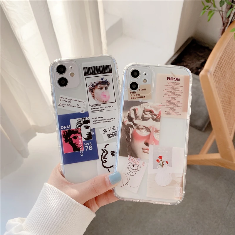 xiaomi leather case cover Fashion Cute David Art Phone Case For Xiaomi Mi Note 10 9t A3 9 Lite POCO X3 Cover For Redmi Note 7 8 9 Pro 9s 8t Soft Cases case for xiaomi