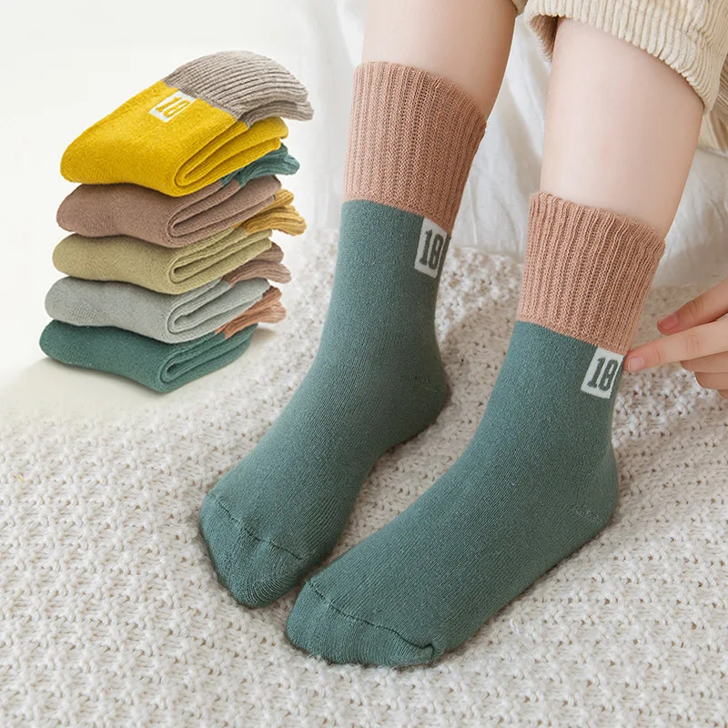 5Pairs/lot Infant Baby Socks for Girls Cotton Kids Children Winter Warm Newborn Boy Toddler Thick Socks Baby Clothes Accessories