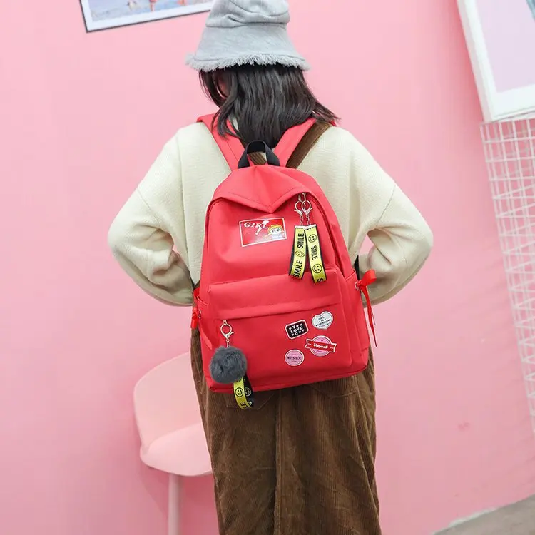 Школьная сумка Для женщин корейско-Стиль Harajuku Ulzzang школьников большой вместимости, рюкзак в студенческом стиле Универсальный ноутбук Bac