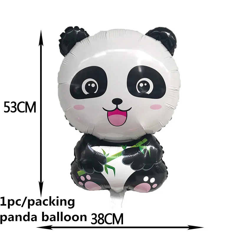 Вечерние шары в стиле джунглей с милым мультяшным лисьим тигром воздушный шар с пандой шары из фольги для беби Шауэр детский подарок на день рождения орнамент - Цвет: panda