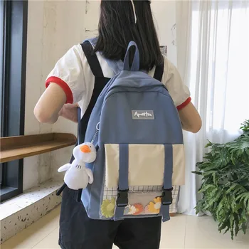 

School Bag Women Korean-Style Harajuku Ulzzang College Student Backpack Mori Series Junior High Student'S Girl'S Mixed Co