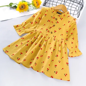 

ZWY395 Toddler Girls Dresses Baby Girl Clothes 2020 Autumn Summer Bow Print Princess Party Elegant Kids Dress Vestidos