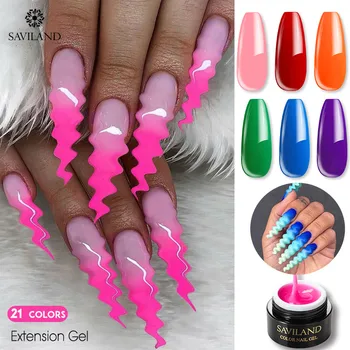 

SAVILAND Jelly Wave Builder Gel Nail Hard Wavy Fire Upgrade Poly Nail Gel Finger Extension Gel Nail Art For Beauty Decoration