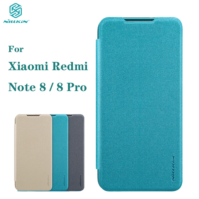 Для Xiaomi Redmi Note 8 Pro Fundas блестящий пластиковый кожаный чехол Nillkin на Redmi Note 8 защитный чехол для телефона s сумка Capa