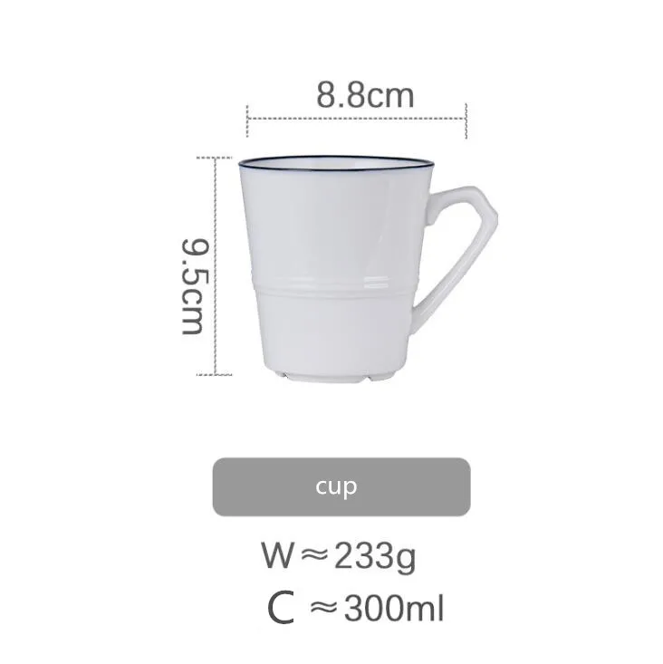 cup White screw Thread Dinner Plate Ceramic Kitchen Plate Tableware Set Food Dishes Rice Salad Noodles Bowl Soup Bowl 1pc - Цвет: cup
