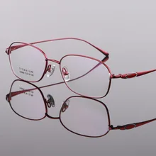 Высококачественная новая чистая титановая оправа для очков Женская Полная оправа Мода Ультра легкие корректирующие очки при близорукости красный розовый фиолетовый
