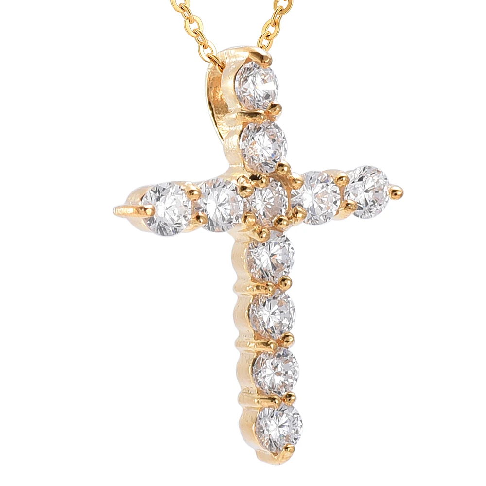 IJD2549 элегантные женские с кристаллами установка маленький кросс-подвесные прелести ожерелье золотого цвета с бесплатным подарком цепочки с прямоугольными звеньями