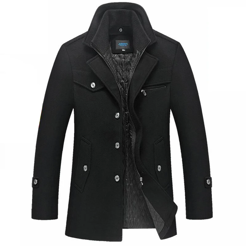 Тренч Мужская Зимняя Толстая ветровка длинное шерстяное пальто Masculino Palto Casaco Jaket мужские s 4XL шерстяной Тренч Куртки