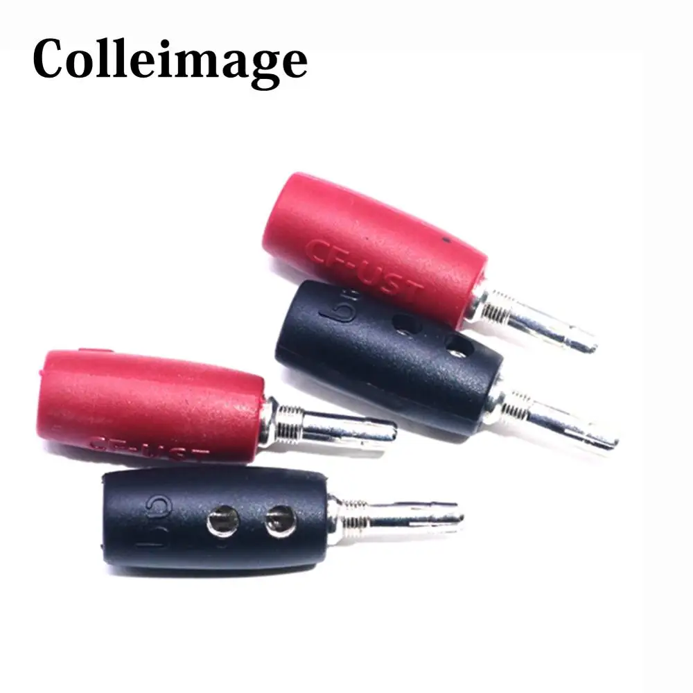 

Colleimage 4pcs Hifi Speaker Cable Banana silver plated Banana Connectors plugs for Hifi audio AMP CD player Speaker Cable