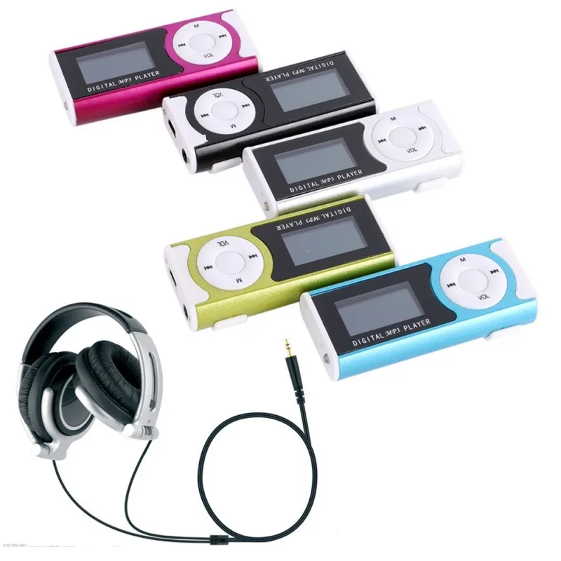 USB мини Клип MP3-плеер ЖК-экран Поддержка 16 Гб Micro SD TF карта Slick стильный дизайн спортивный компактный 1,3"