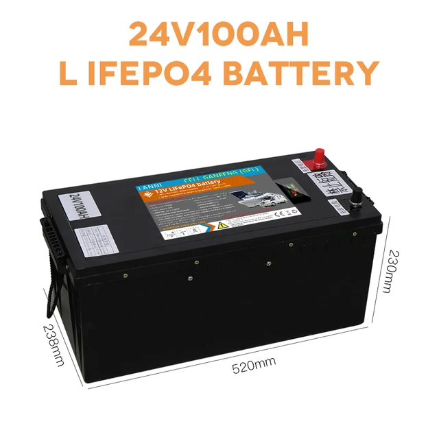 LANNI 24V LiFePO4 Lithium Battery 100Ah 150AH 25.6v Energy storage