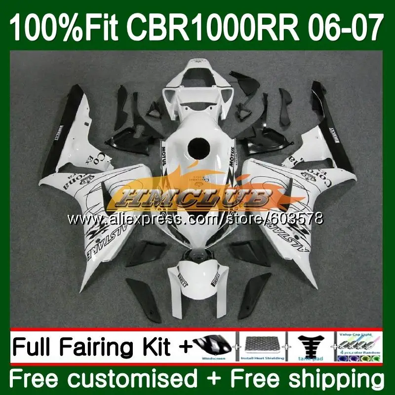Литьевая форма для HONDA CBR 1000 RR CBR 1000RR 2006 2007 80CL. 63 корпус CBR1000 RR CBR1000RR 06 07 белая корона OEM обтекатели