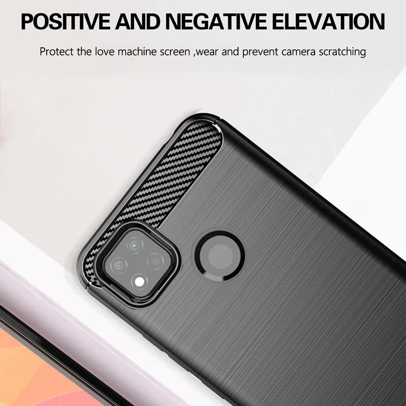 Для Xiaomi Redmi 9C чехол Poco M3 углеродного волокна Ударопрочный Мягкий силиконовый для