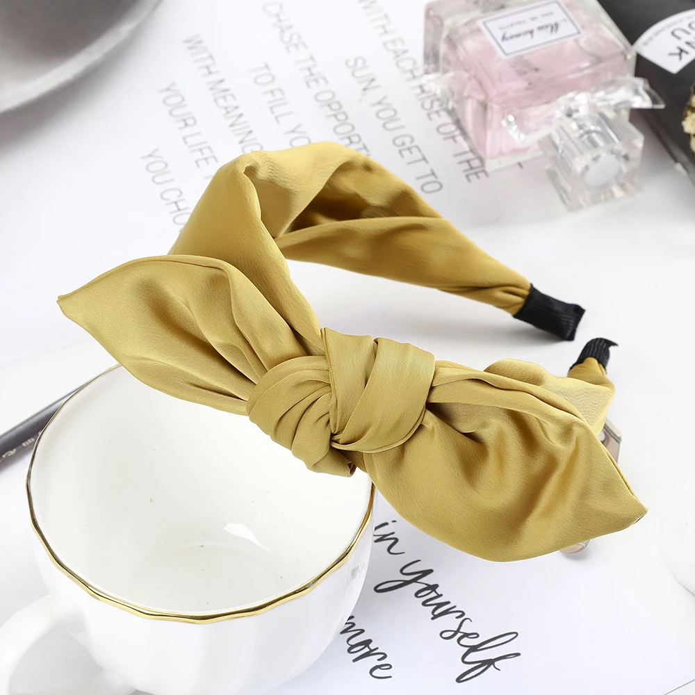 9 Haimeikang Hairband кроличьи уши ткань лук ободок девушки женщины волосы обруч ленты аксессуары для повязки на голову для Девочки Головные уборы - Цвет: 9