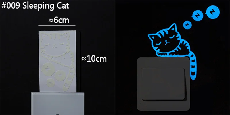 Мультяшные светящиеся Стикеры для выключателей светится в темноте стикер на стену s домашнее украшение для детской комнаты декоративная наклейка на стену кошка фея Луна Звезда - Цвет: 03
