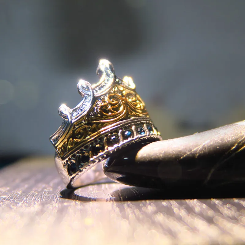 

Princess charm crown ring anniversary gift engagement bride wedding ring ladies jewelry size 6-10