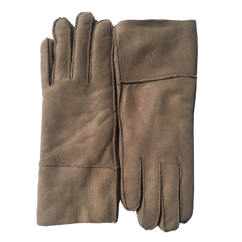 khaki matte Зимние женские перчатки из овчины, теплые перчатки, натуральная овчина, кашемир, мех, теплые перчатки для женщин, полный палец, натуральная кожа, G39 - Цвет: khaki matte