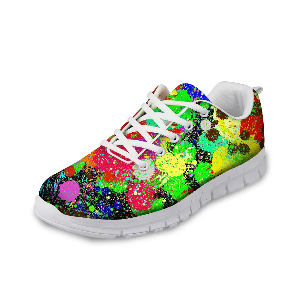 

Colorful Sneakers for Women Painted Graffiti Flats Breathable Mesh Shoes Lady Girls Sports Leisure Walking Shoes Wholesale 2019