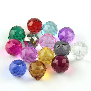 

75pcs 30mm crystal balls mixed colors