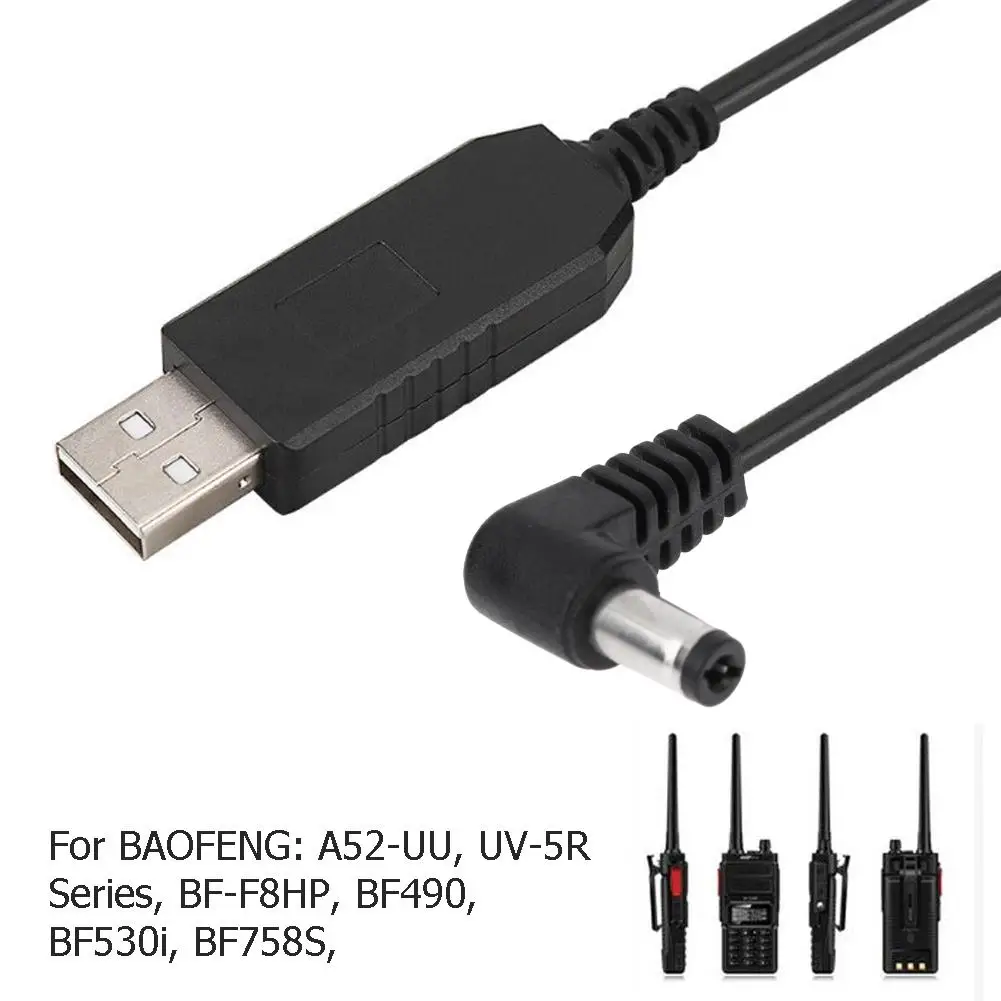 Baofeng-Cable cargador USB para walkie-talkie Pofung bf-uv5r/uv5ra/uv5rb/uv5re, 1m