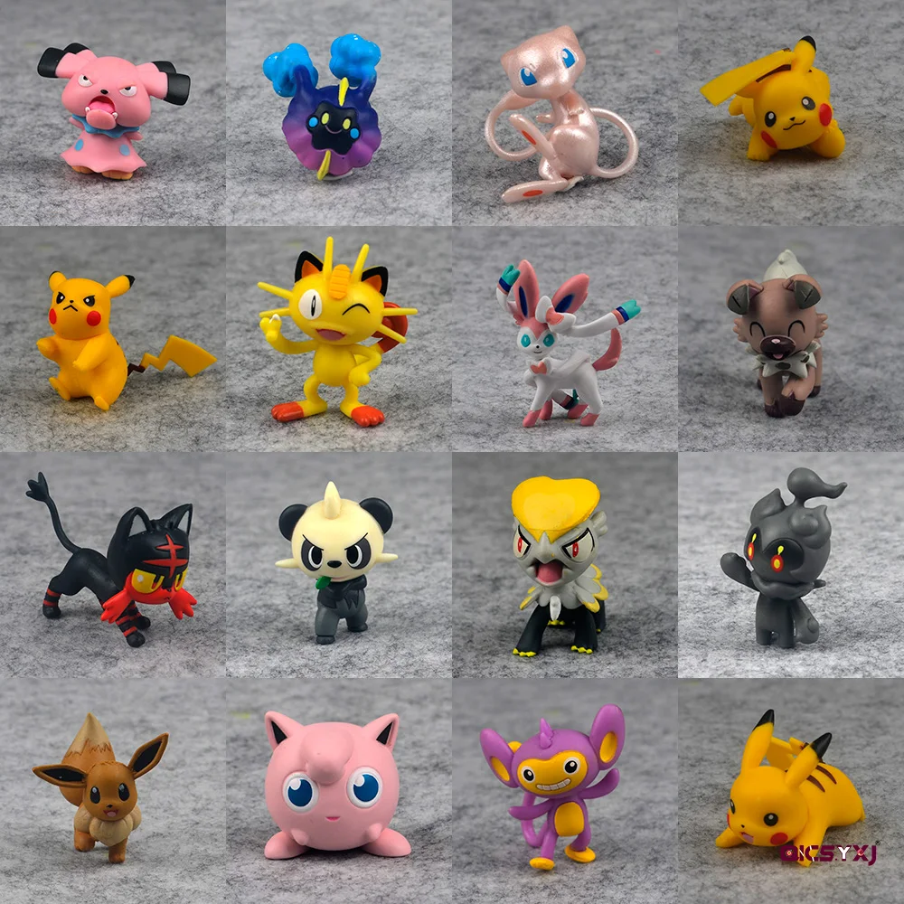 Figuras de acción de Pokémon, juguetes de Sylveon mimykyu, modelo de Aipom, Pikachu, Squirtle, Cubone, Meowth, muñeco de PVC