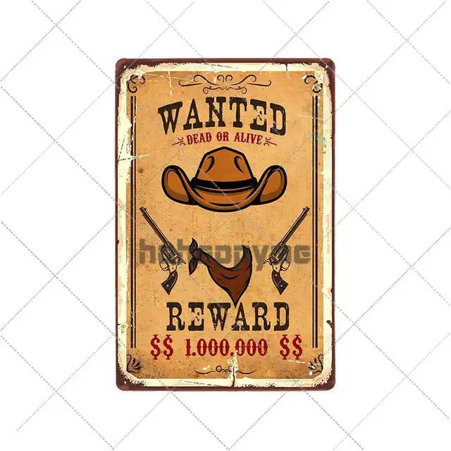 Western Cowboy Retro Metal Tin Sign Ride Horse Art Poster Bar Pub Cafe Wall Plates Vintage Plaque Home Decor 20x30cm 3