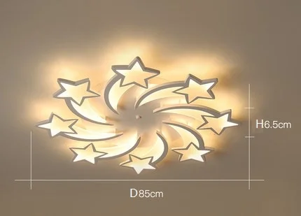 LED Fashion Simple Modern Warm Romantic Main Bedroom Wedding Room Living Room Studio Creative Meteor Ceiling Light - Body Color: Eight heads