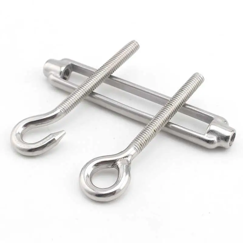 Chain rigging hooks 1Pcs M4 M5 M6 M8 M10 Stainless Steel 304 Adjust Chain Rigging Hooks & Eye Turnbuckle Wire Rope Tension Device Line Oc Oo Cc Type