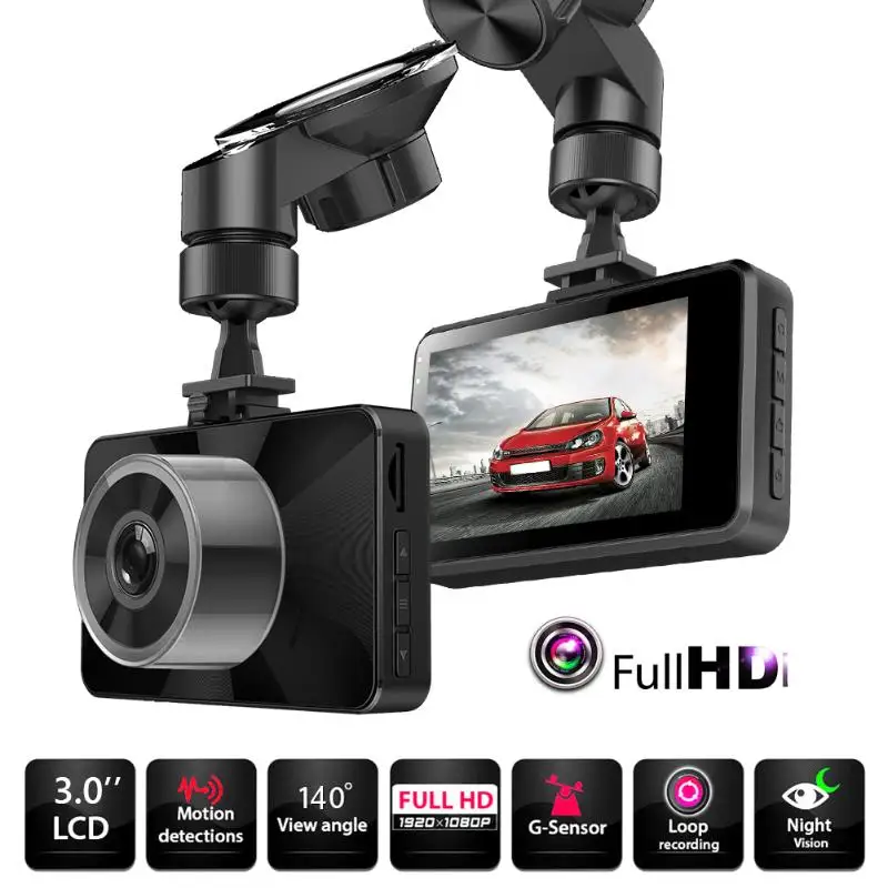 AD350 FHD 1080P 3 дюйма Ночное видение Dash Cam классический Цвета и простой прочная конструкция ЖК-дисплей Экран приборной панели Камера