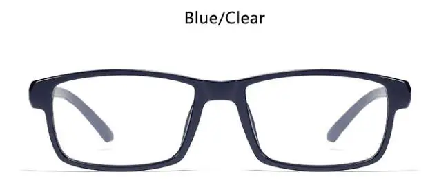 Новинка, мужские оправы для очков,, оптические прозрачные линзы, PC очки, темно-коричневые прямоугольные очки, оправа для очков, мужские очки для чтения, близорукость - Цвет оправы: blue clear